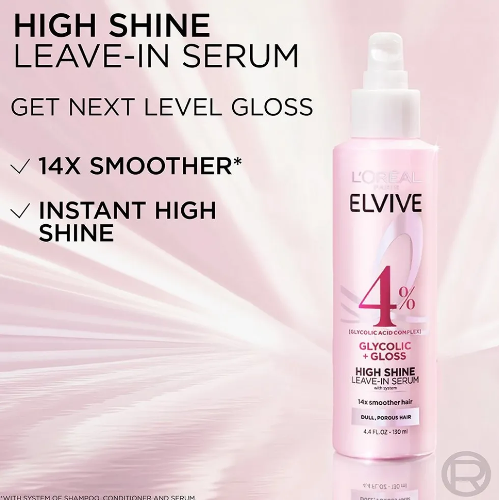 Elvive Glycolic + Gloss High Shine Leave-in Serum for Glossy Hair