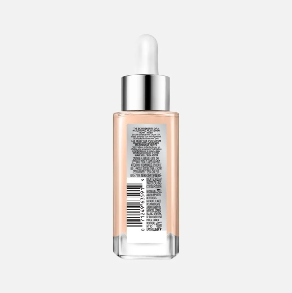 Nude Hyaluronic Tinted Serum Foundation with 1% Hyaluronic Acid, Lightweight Coverage For Dry Skin