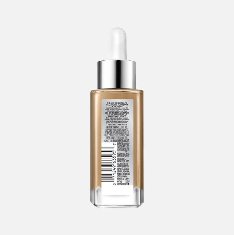 Nude Hyaluronic Tinted Serum Foundation with 1% Hyaluronic Acid, Lightweight Coverage For Dry Skin