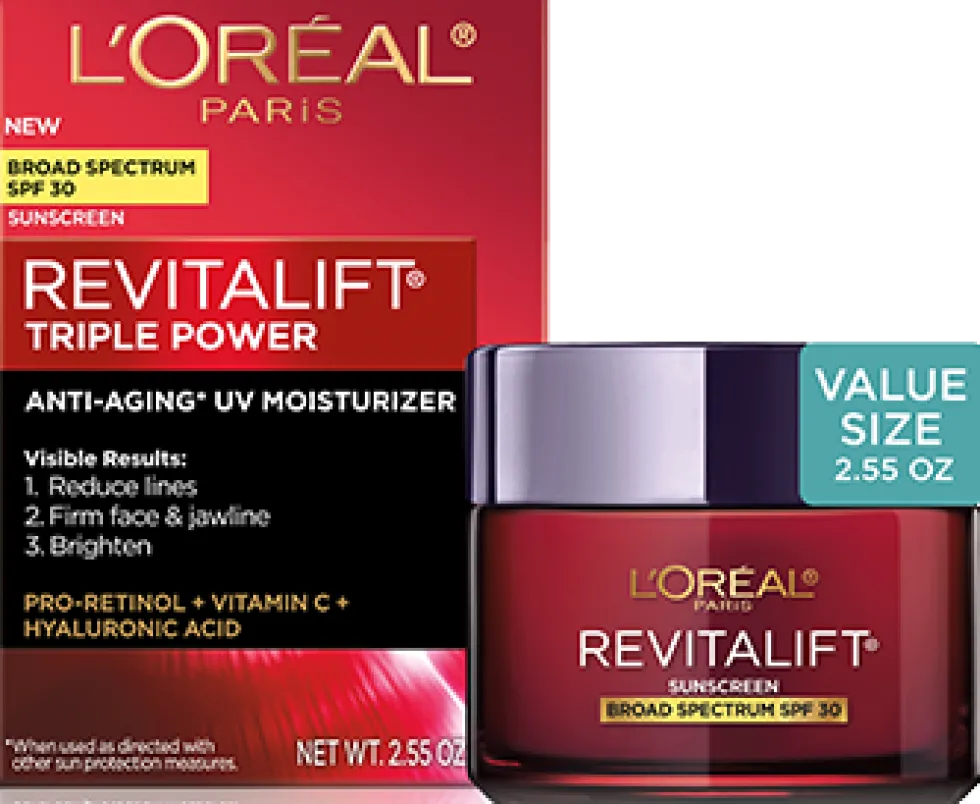 Triple Power Anti-Aging Moisturizer with SPF 30 for Wrinkles, Firmness & Brightness