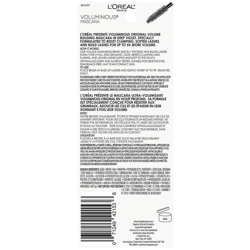 Voluminous Original Washable Mascara for Bold Volume and Color